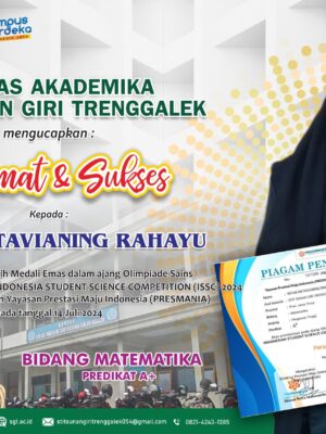 Medali Emas dalam Indonesia Student Science Competition (ISSC) 2024 Bidang Matematika